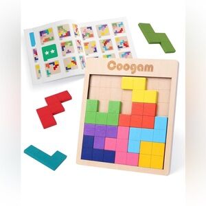 Wooden Block Puzzle for Kids - Colorful Learning Toy